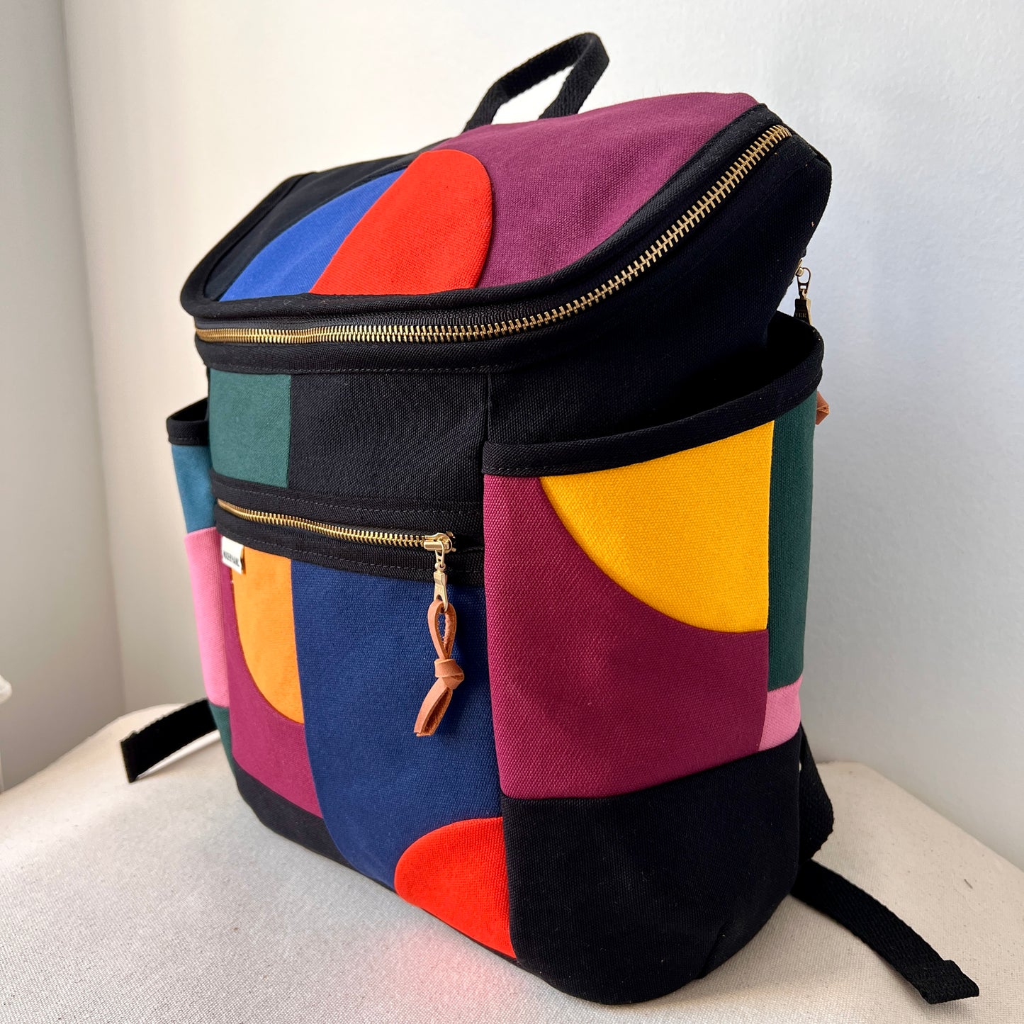 NEW! Roomier Backpack with Side Pockets, Black with Brights
