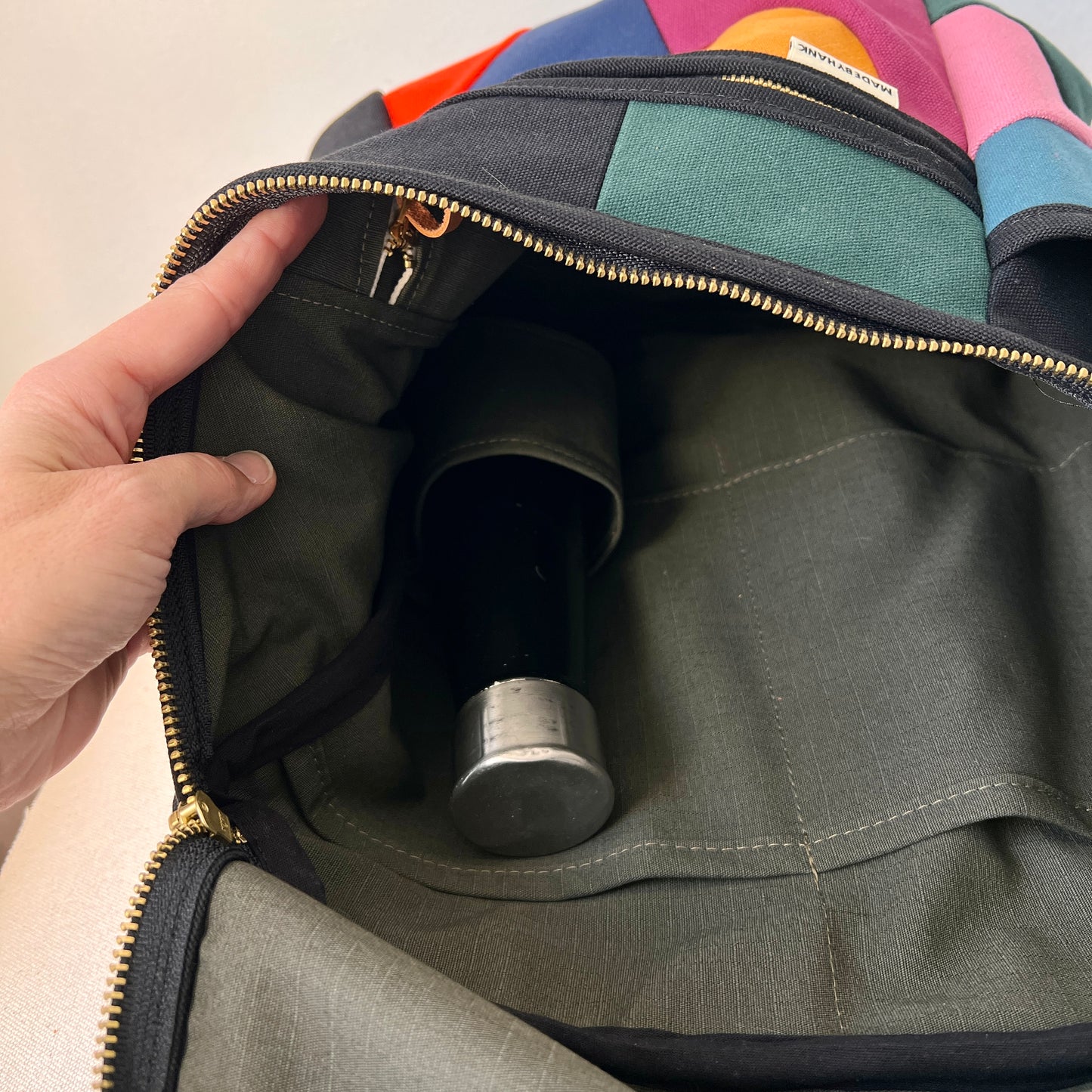 NEW! Roomier Backpack with Side Pockets, Black with Brights