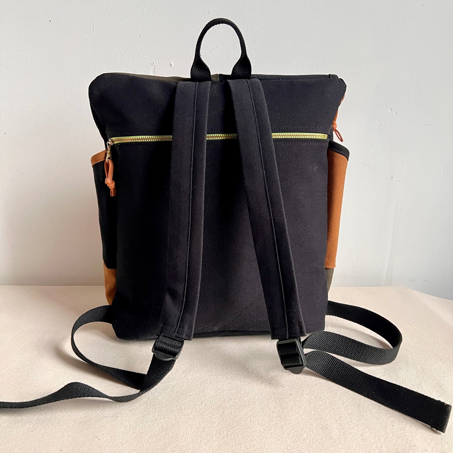 NEW! Roomier Backpack with Side Pockets, Black/Mint/Tangerine/Forest/Caramel