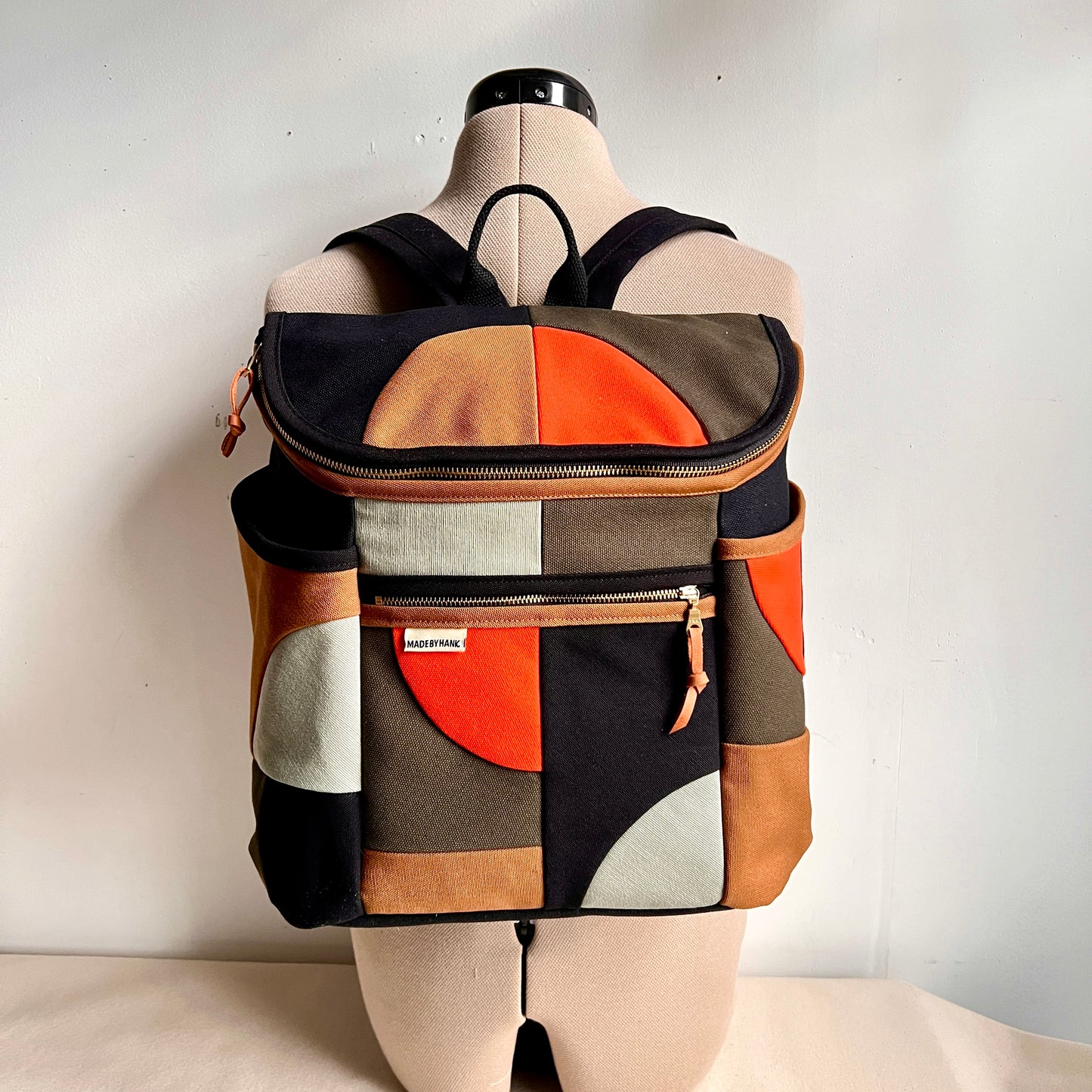 NEW! Roomier Backpack with Side Pockets, Black/Mint/Tangerine/Forest/Caramel