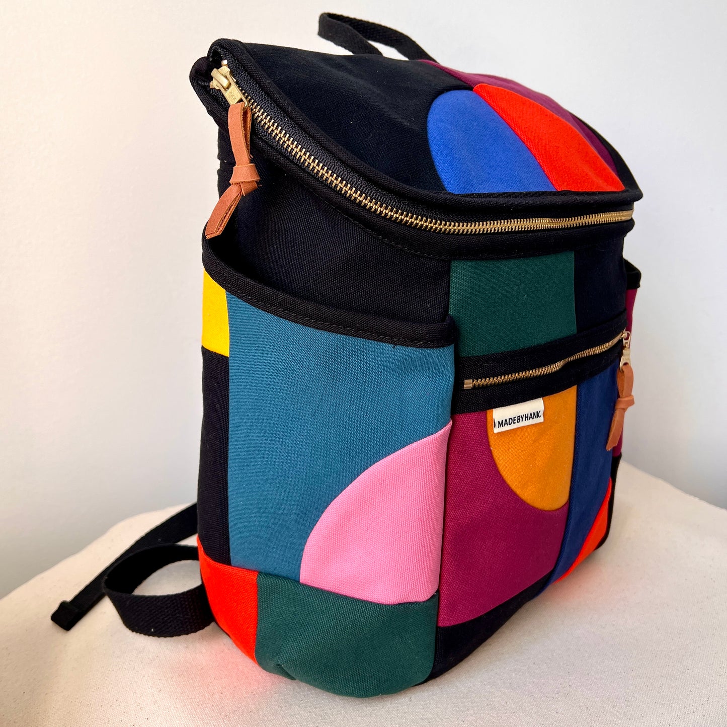 NEW! Roomier Backpack with Side Pockets, Black with Brights