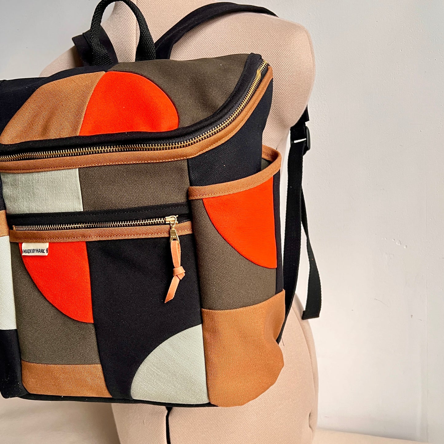 NEW! Roomier Backpack with Side Pockets, Black/Mint/Tangerine/Forest/Caramel