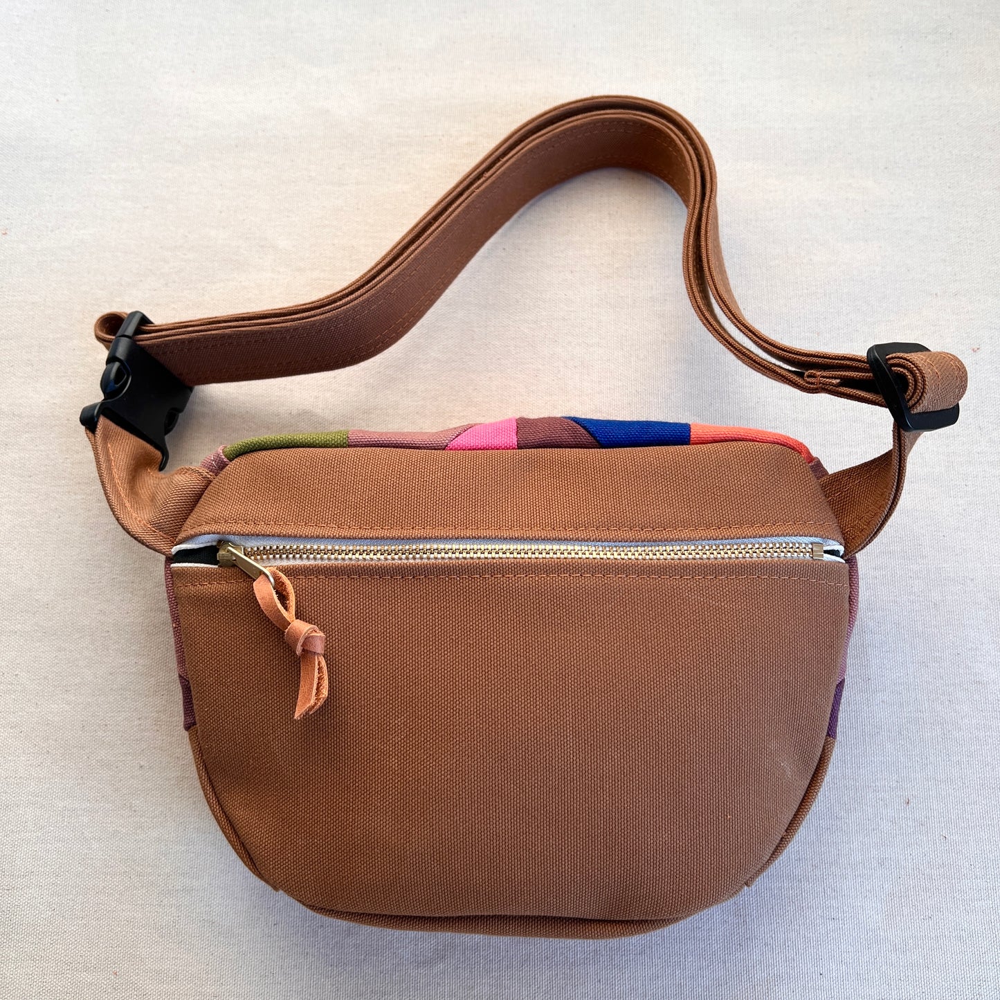 kaleidoscope fanny bag, mauve with hot pink etc