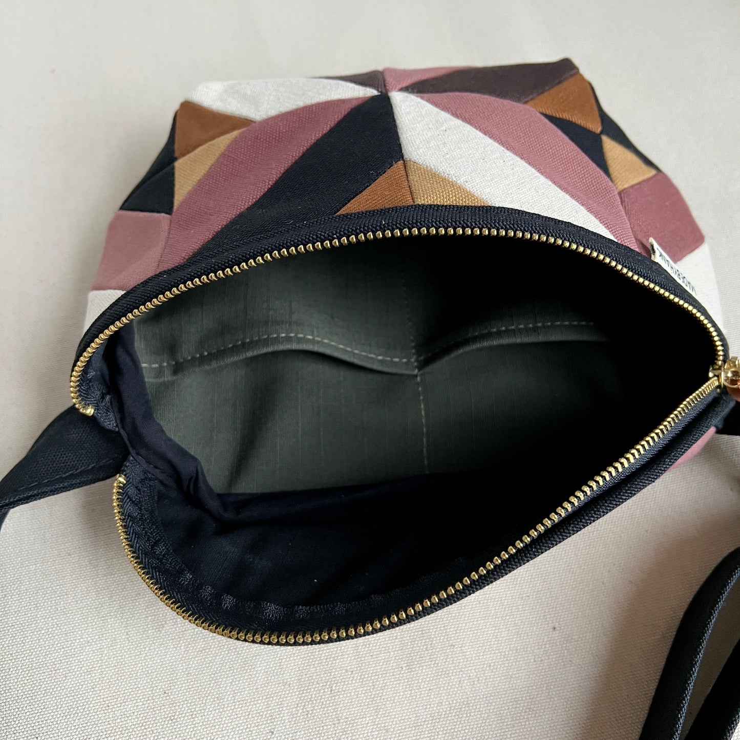 kaleidoscope fanny bag, mauve + neutrals