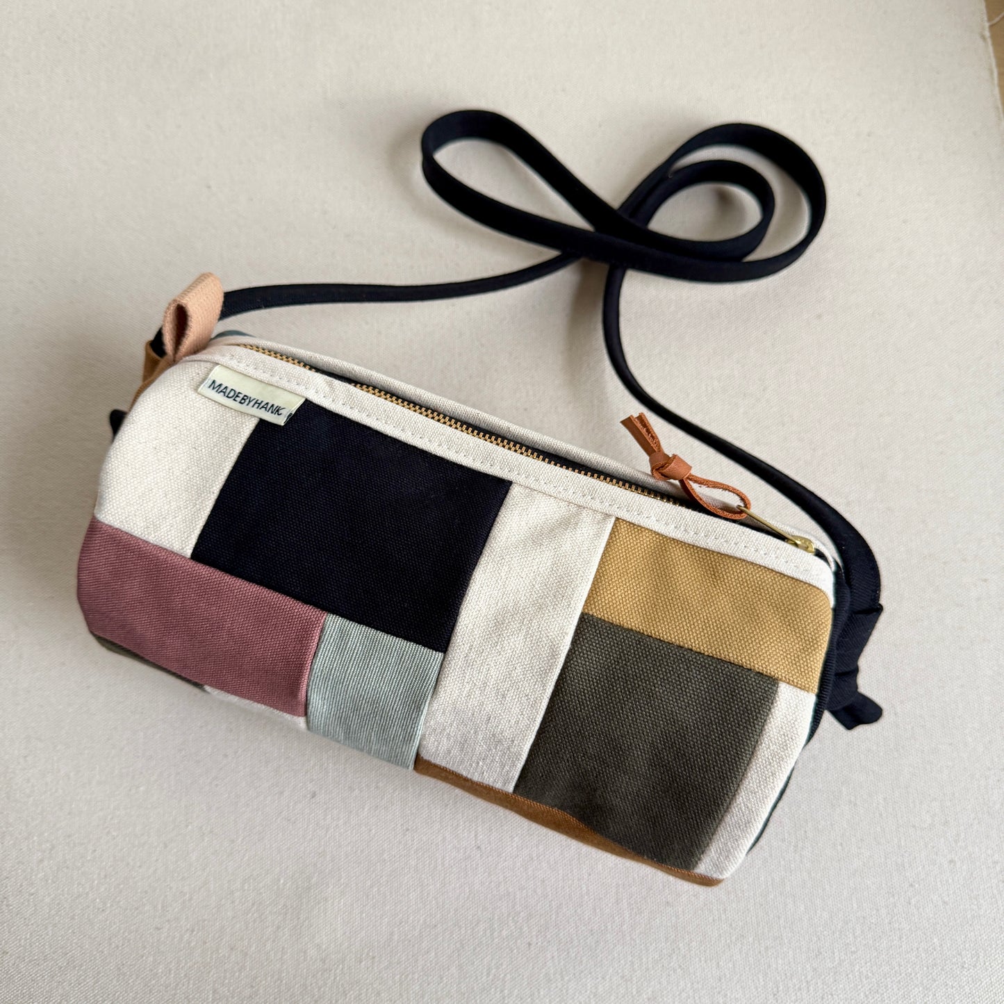 barrel bag in color block tiles, party neutral
