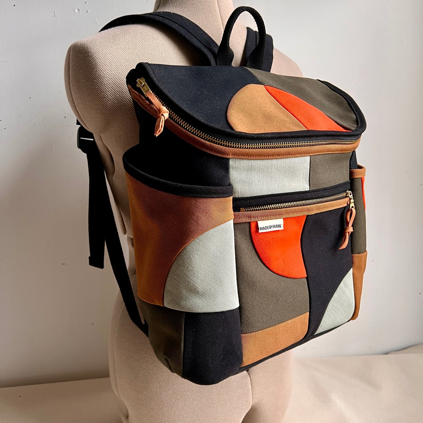 NEW! Roomier Backpack with Side Pockets, Black/Mint/Tangerine/Forest/Caramel