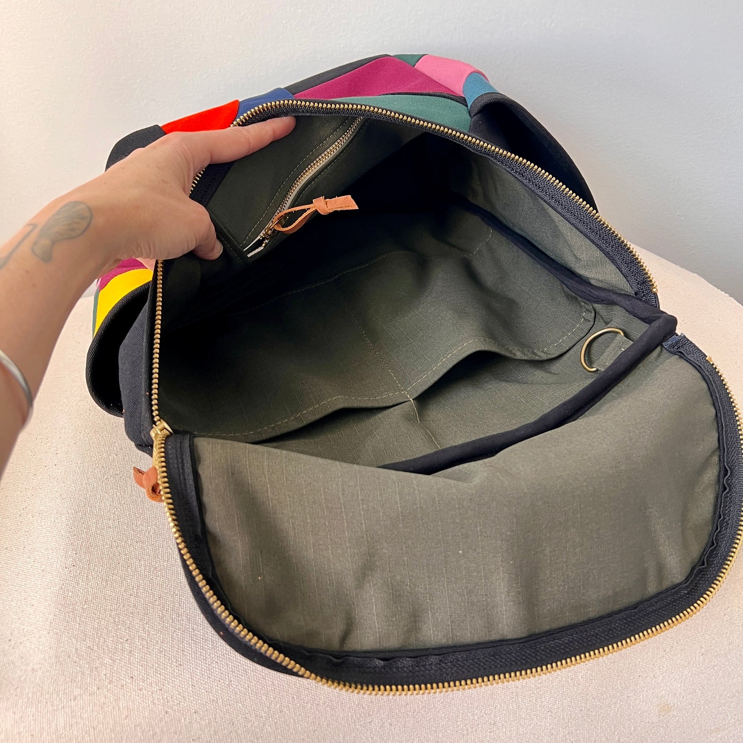 NEW! Roomier Backpack with Side Pockets, Black with Brights