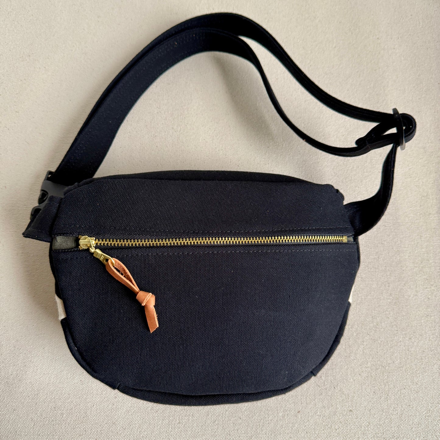 kaleidoscope fanny bag, black with natural/aqua/jade/caramel