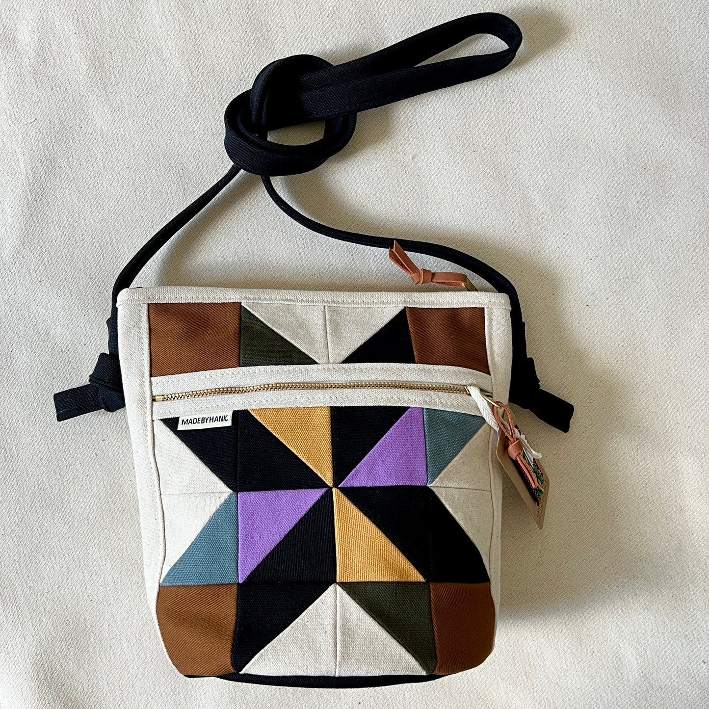 midi size bucket bag, black/caramel/forest/violet/mustard