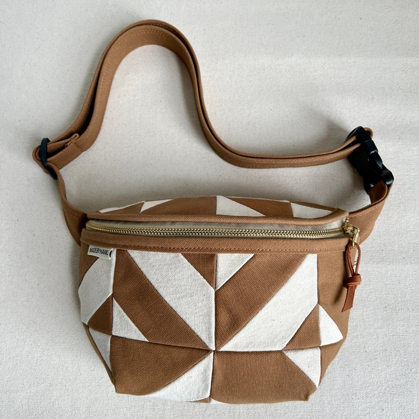 kaleidoscope fanny bag, caramel + natural