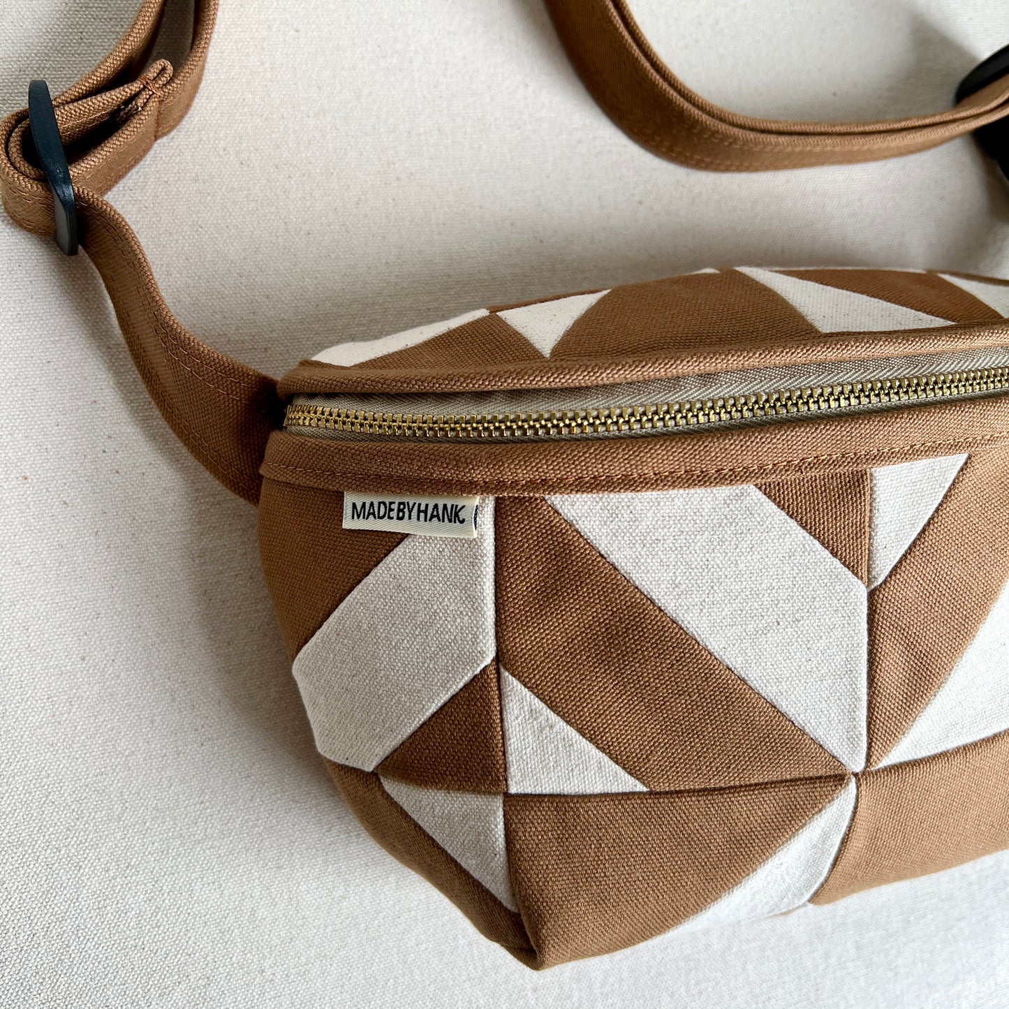 kaleidoscope fanny bag, caramel + natural