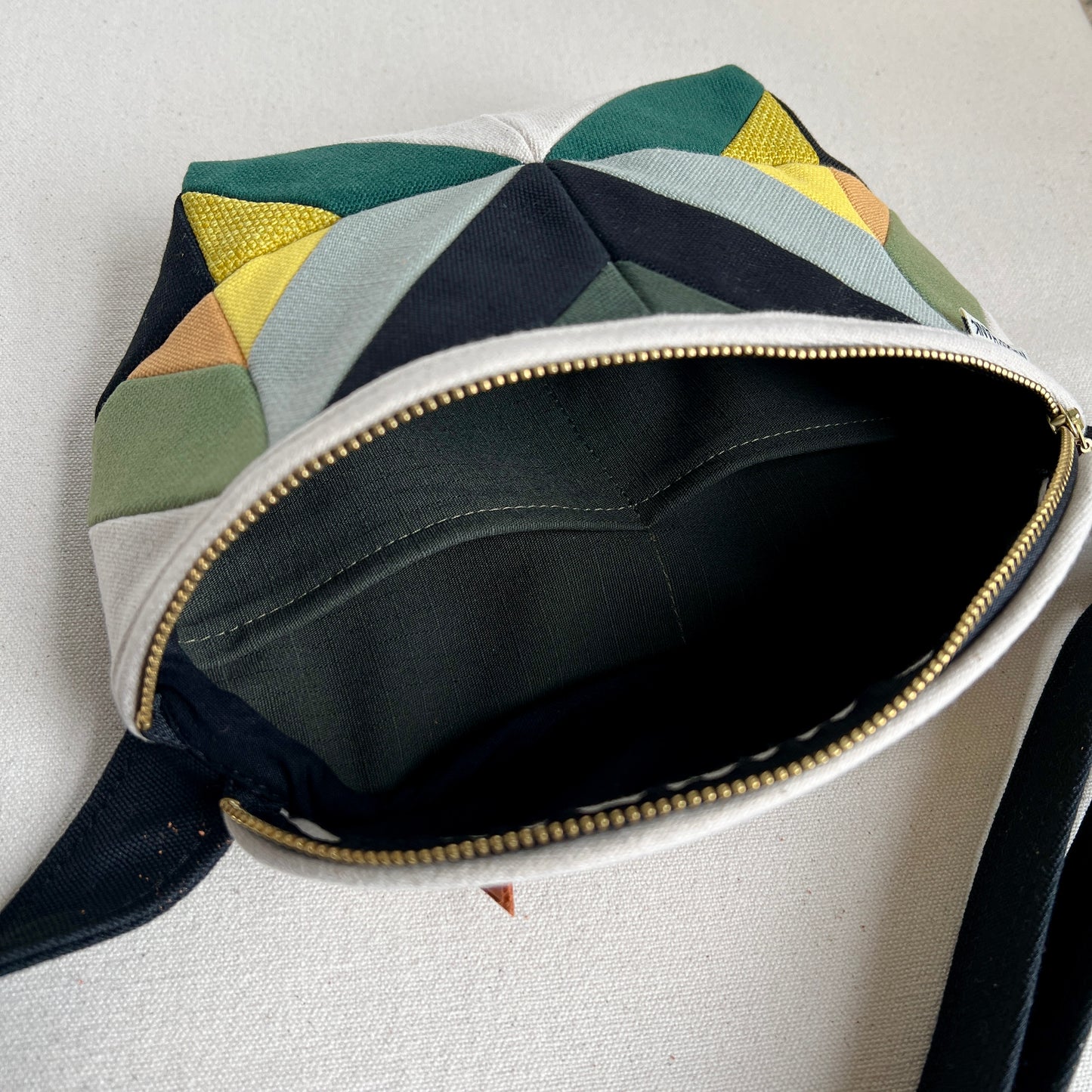 kaleidoscope fanny, natural with sea glass, spruce, chartreuse, etc