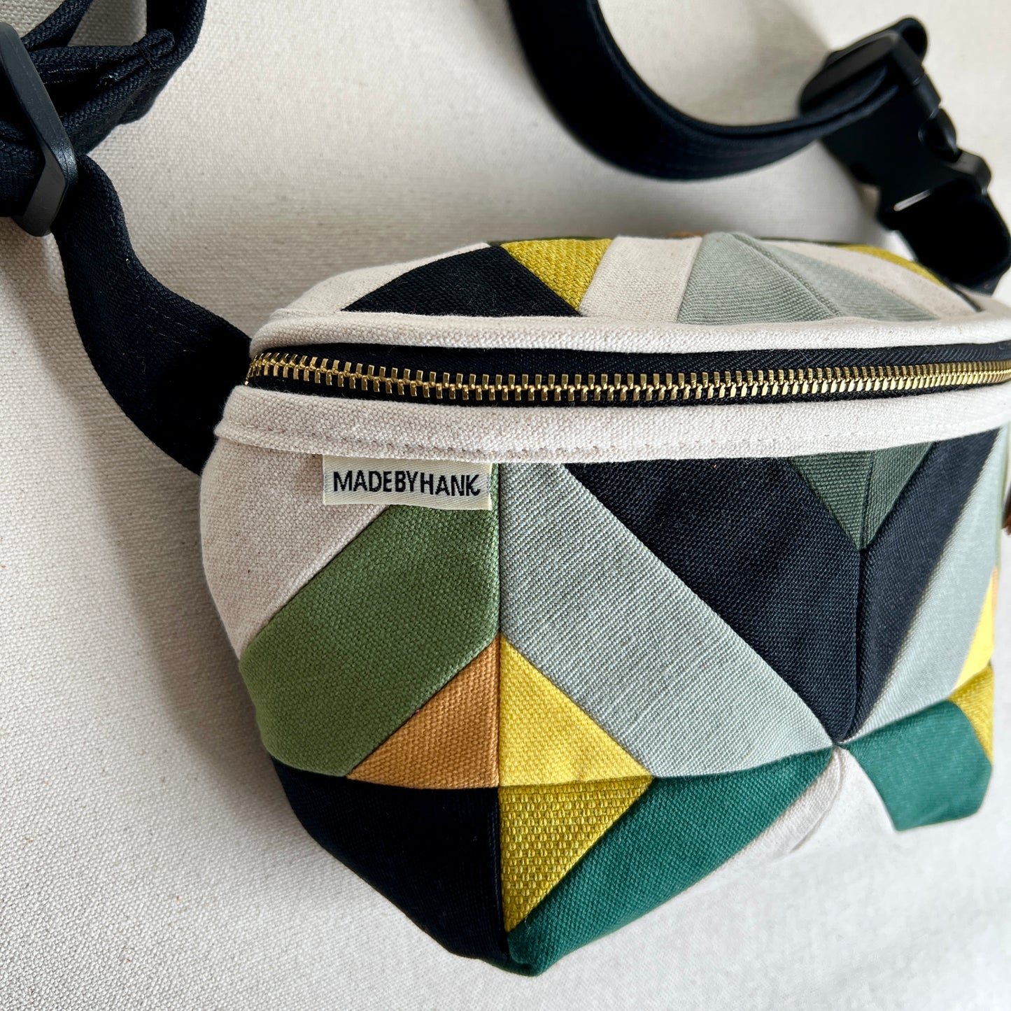 kaleidoscope fanny, natural with sea glass, spruce, chartreuse, etc