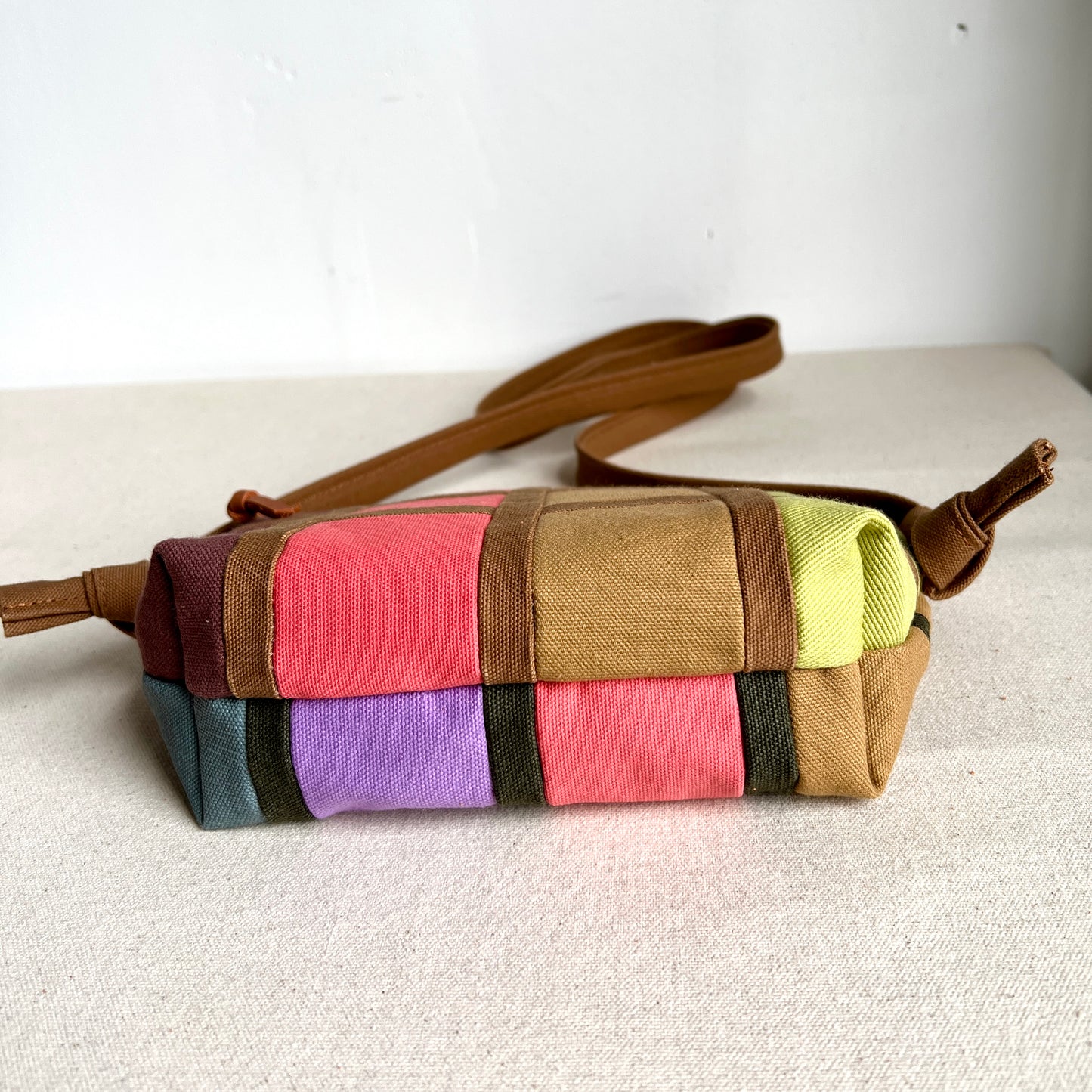 double-sided grid bag, forest/coral/honey/lavender/celery, etc