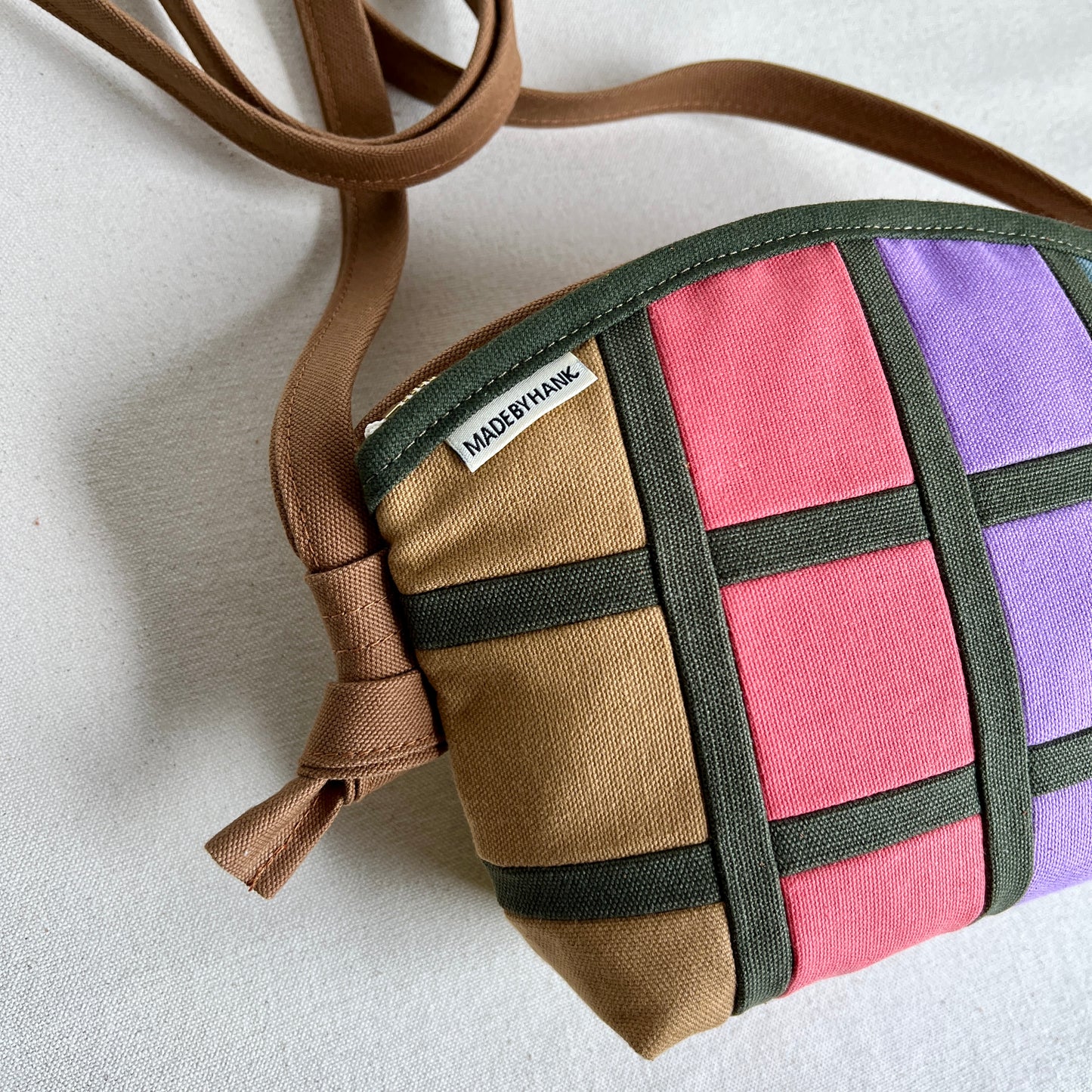 double-sided grid bag, forest/coral/honey/lavender/celery, etc