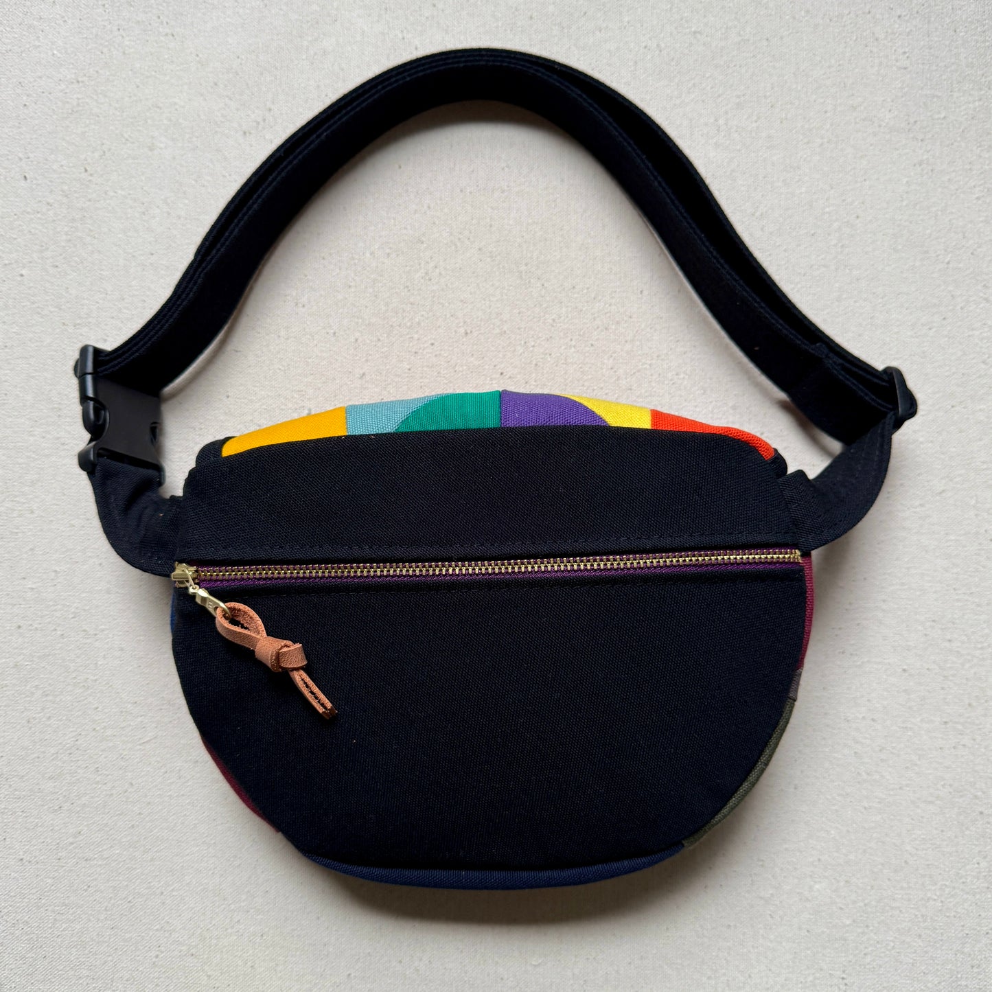 kaleidoscope fanny bag, assorted neutrals + brights