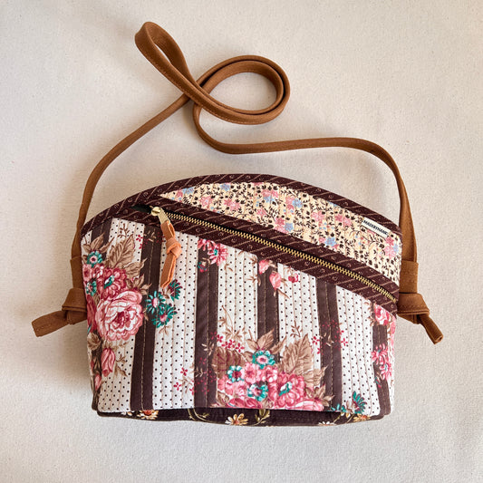 *quilted collection* mixed florals rounded-top shoulder/cross body (a)