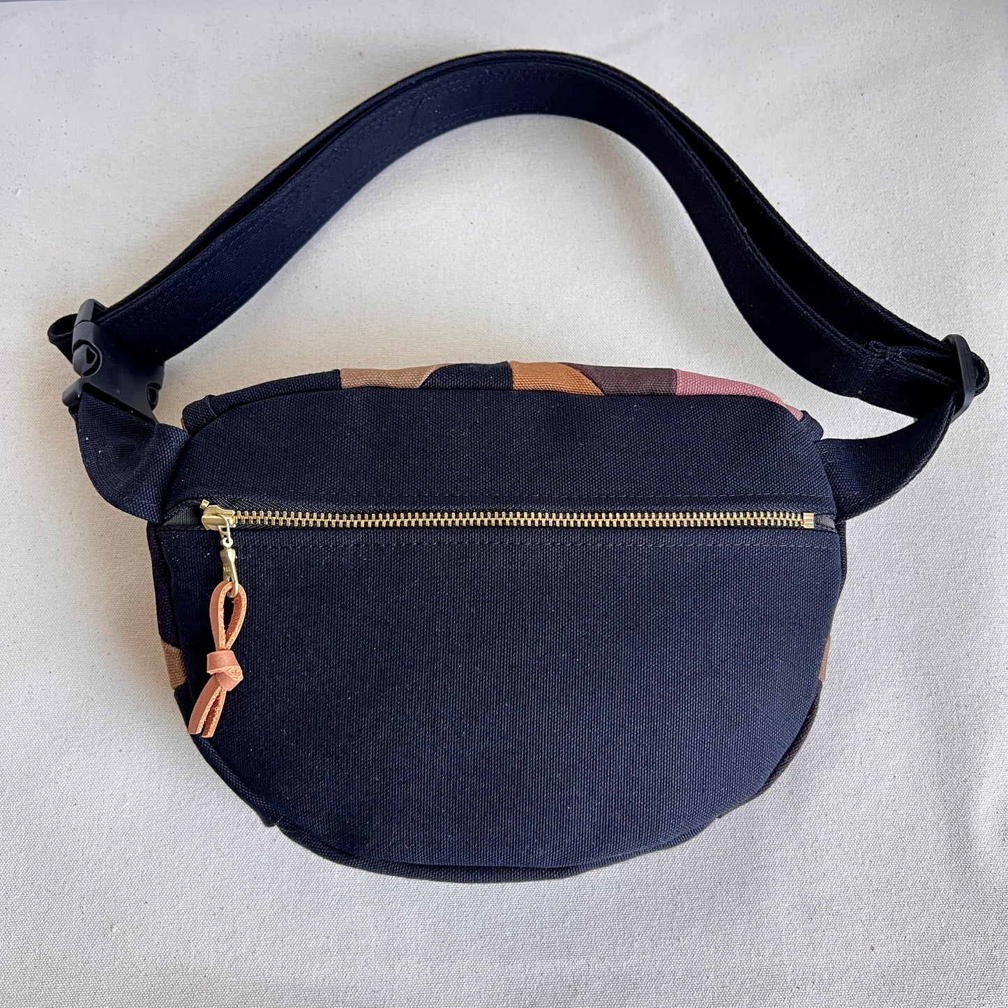 kaleidoscope fanny bag, mauve + neutrals