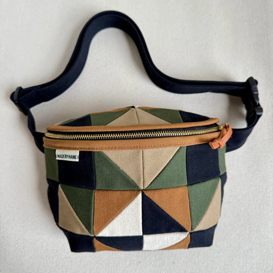 quilt star fanny bag, forest/caramel/black/natural