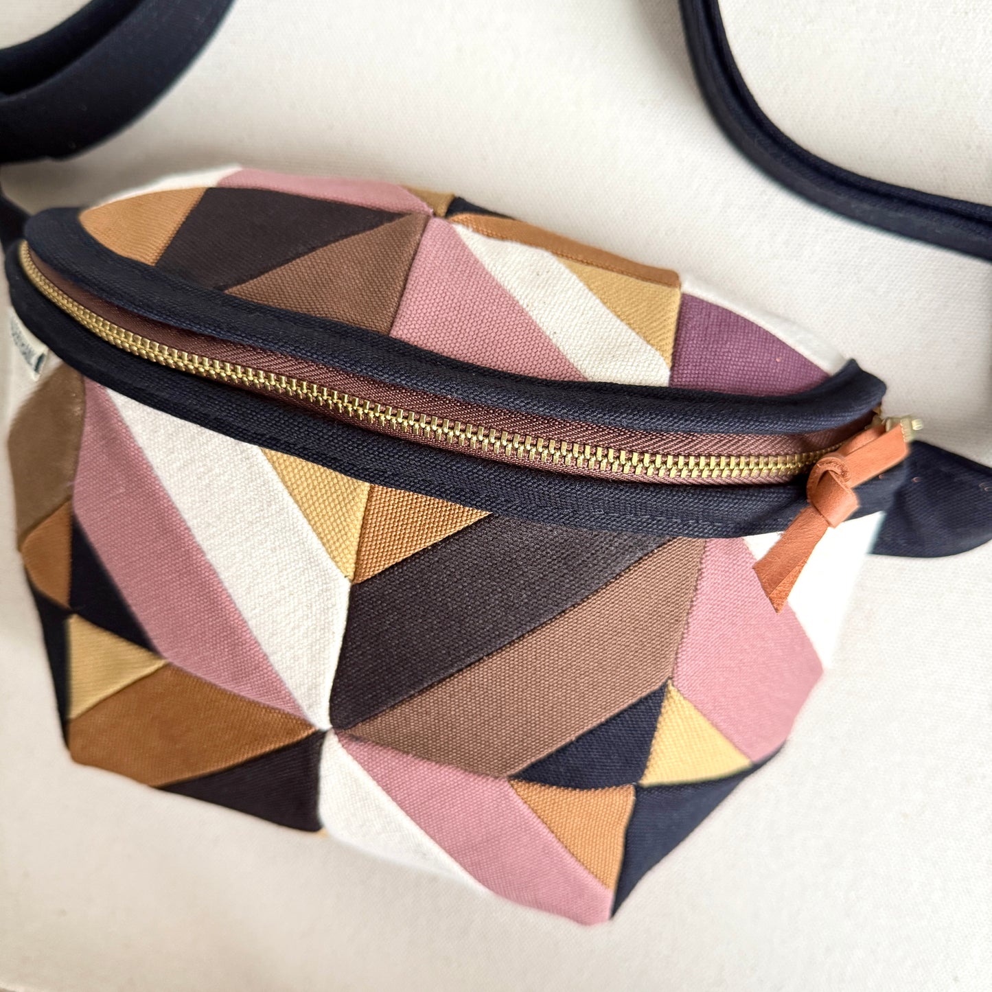 kaleidoscope fanny bag, mauve + neutrals