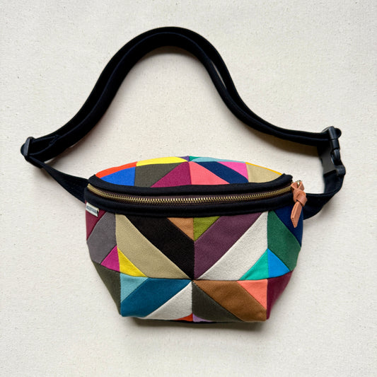 kaleidoscope fanny bag, assorted neutrals + brights