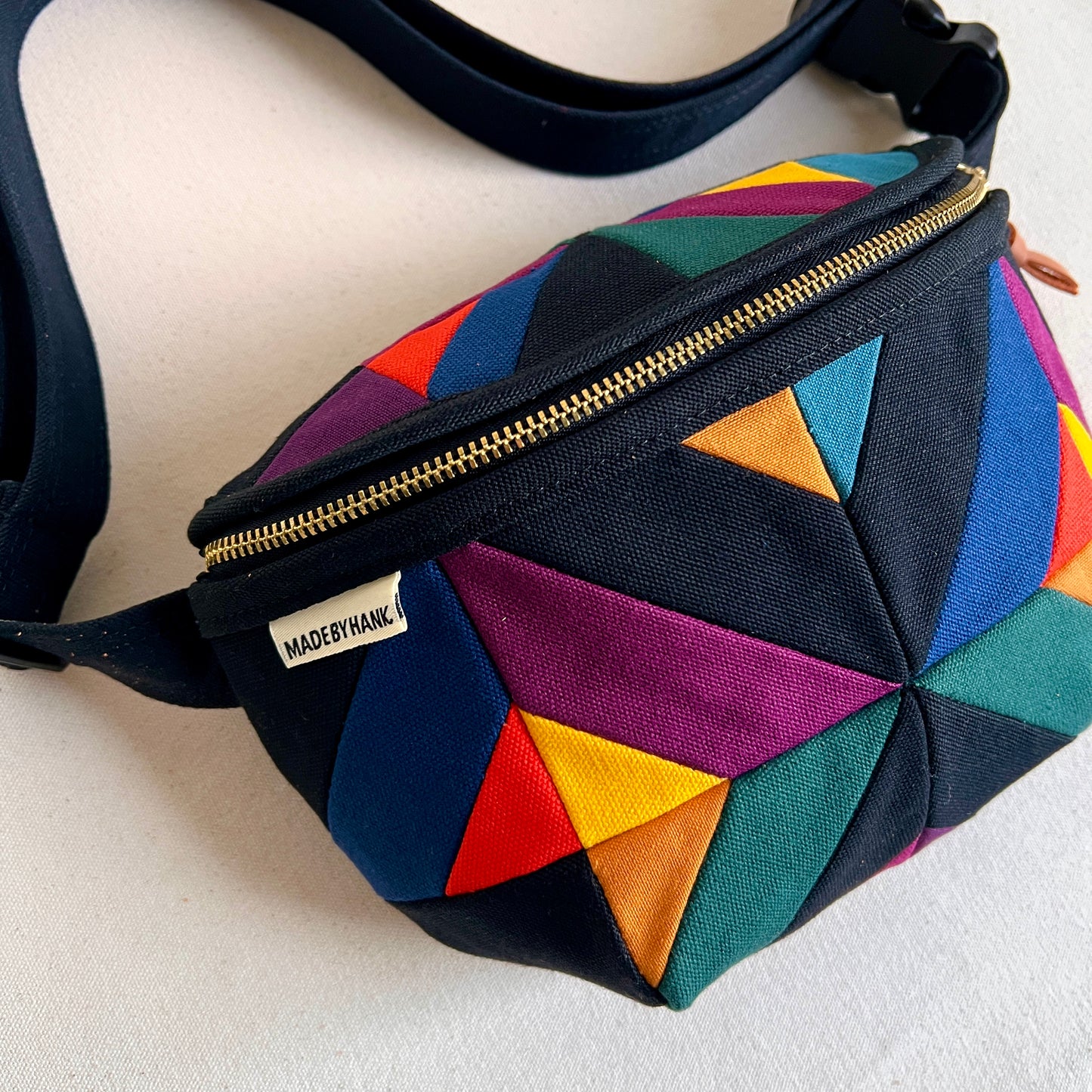 **PRE-ORDER** kaleidoscope fanny bag, black with brights