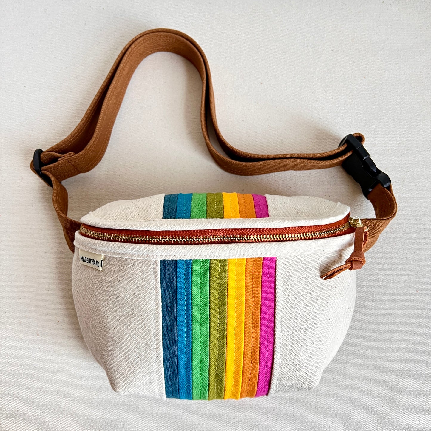 retro stripe fanny bag, turquoise/grass green/sunshine/magenta