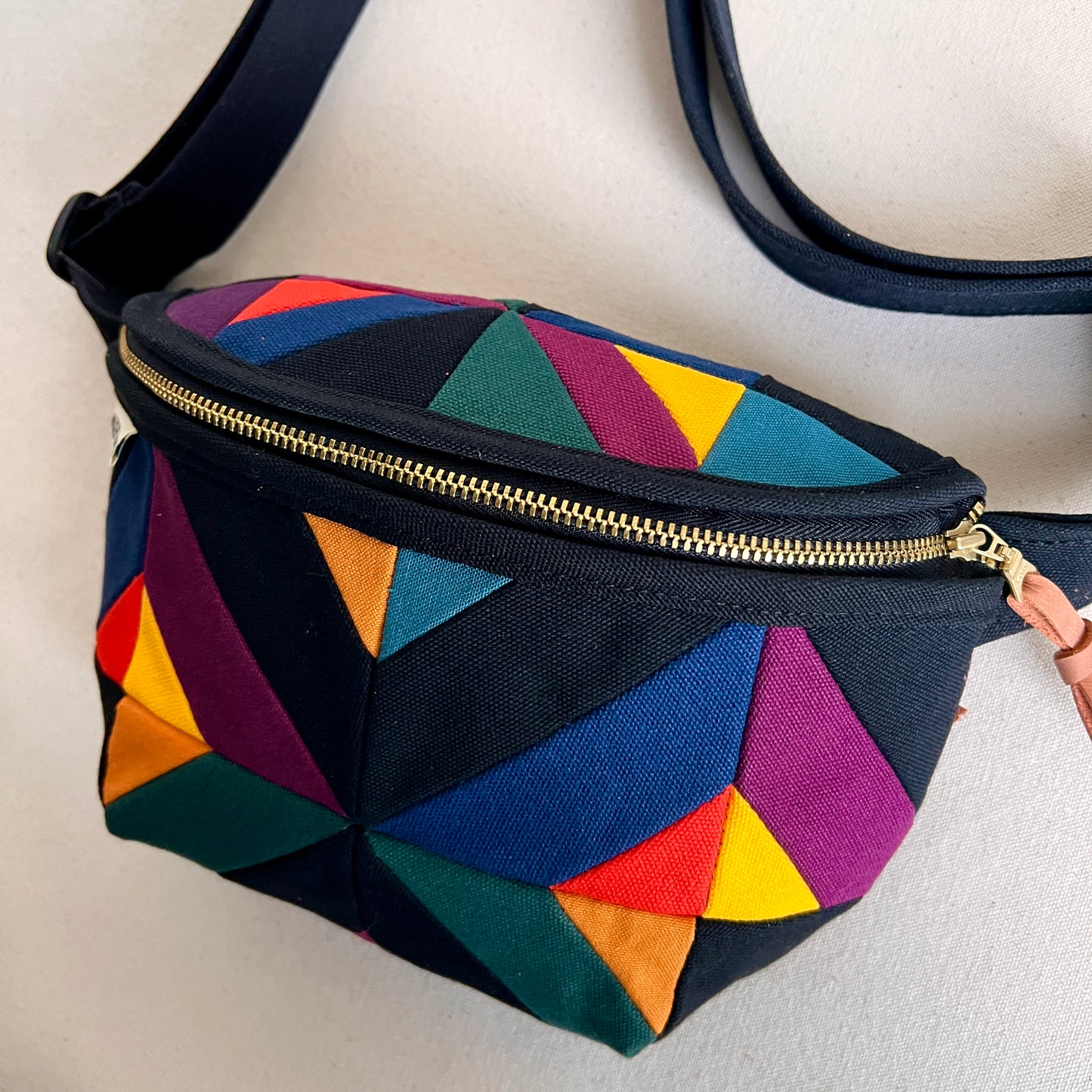 **PRE-ORDER** kaleidoscope fanny bag, black with brights