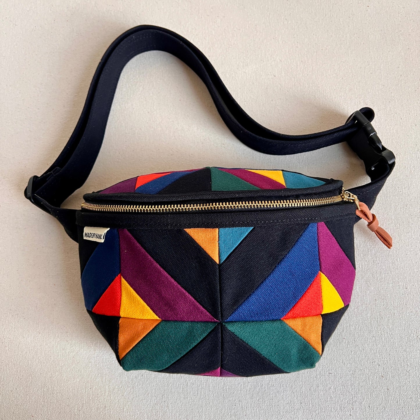 **PRE-ORDER** kaleidoscope fanny bag, black with brights