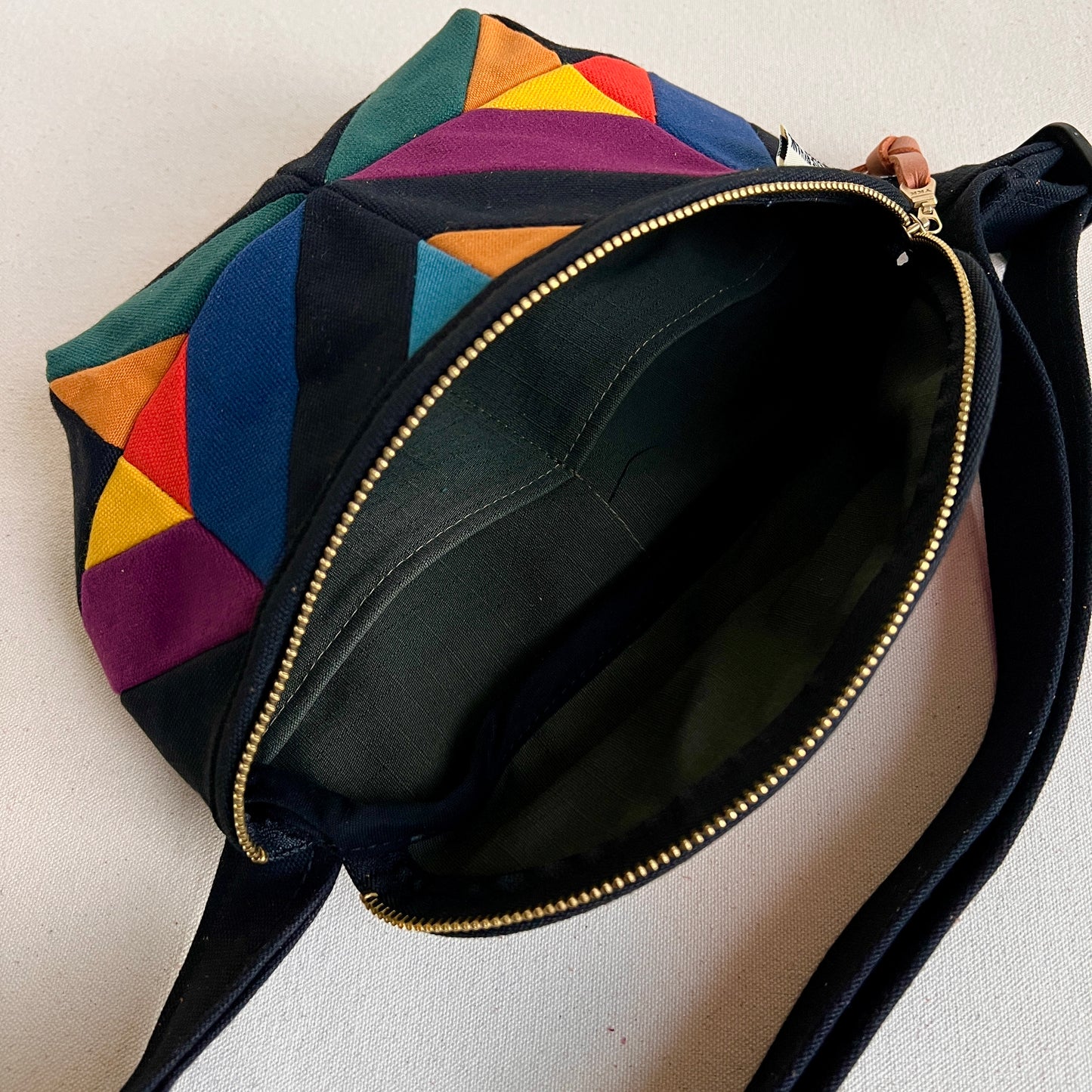 **PRE-ORDER** kaleidoscope fanny bag, black with brights