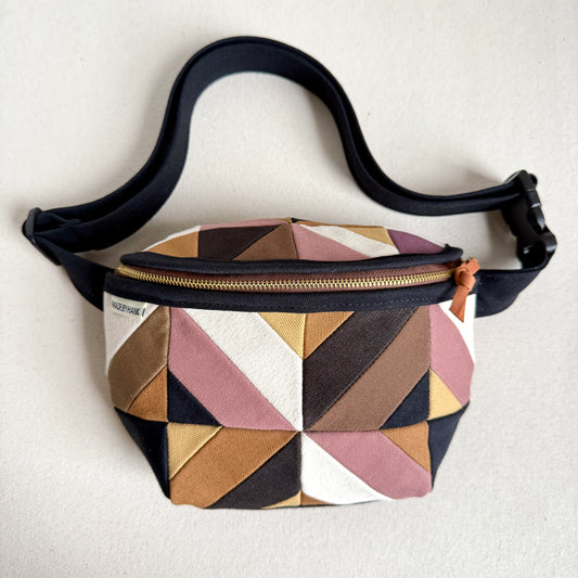 kaleidoscope fanny bag, mauve + neutrals