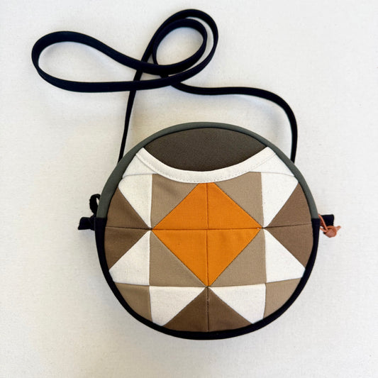 quilt star circle crossbody, natural/sand/mushroom/apricot/dark olive