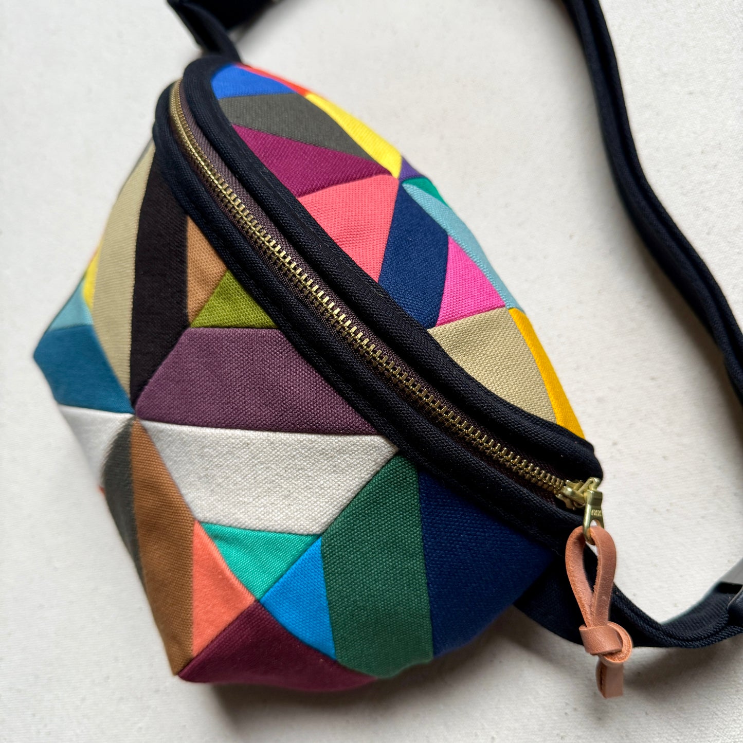 kaleidoscope fanny bag, assorted neutrals + brights