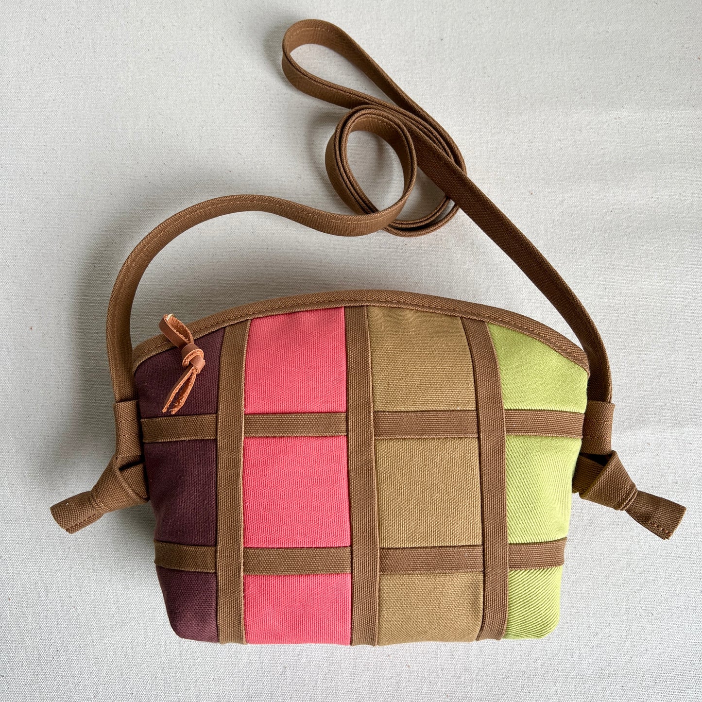 double-sided grid bag, forest/coral/honey/lavender/celery, etc