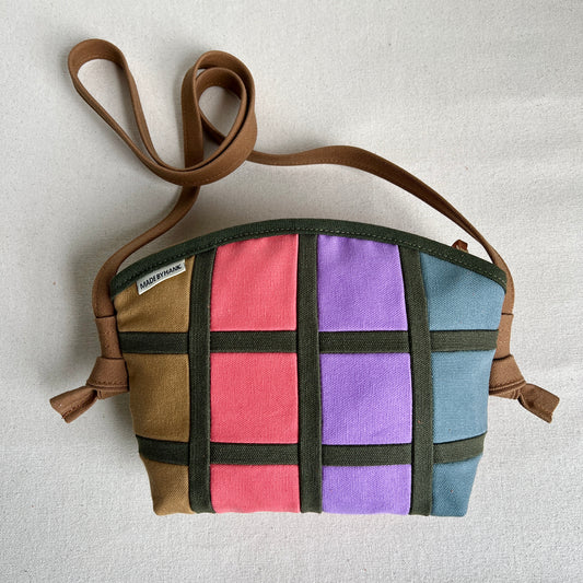 double-sided grid bag, forest/coral/honey/lavender/celery, etc